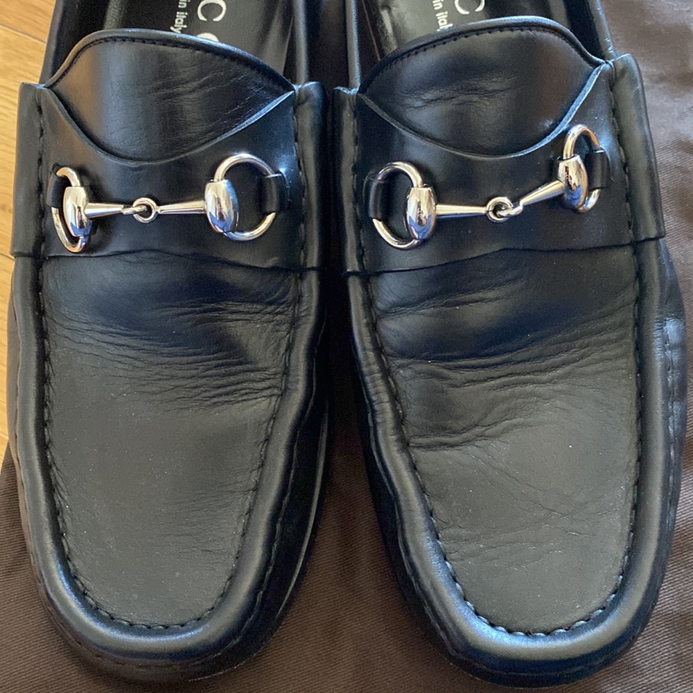 Gucci Loafers Mens Black leather Vit Bulgaro 9.5 - Picture 3 of 10